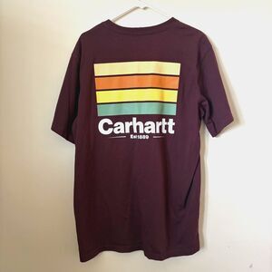 Carhartt Men Relaxed fit Heavyweight Pocket Tshirt Burgandy Large Tall Call out